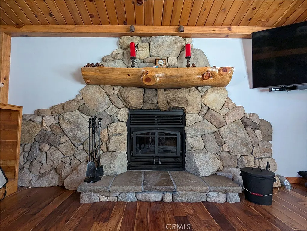 Rock fireplace